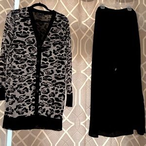 Chico’s Top & Elastic waist skirt with drawstring tie